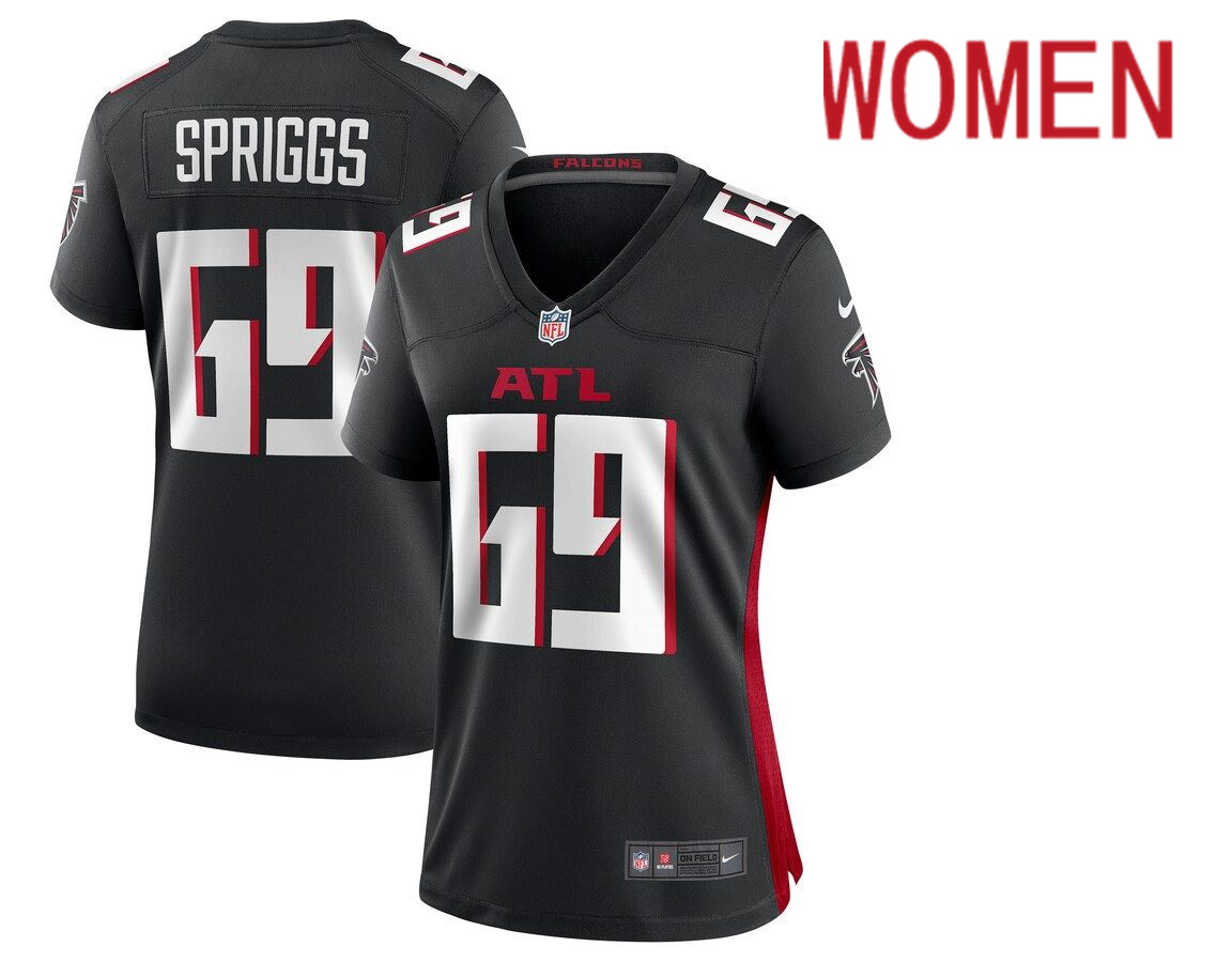 Women Atlanta Falcons 69 Jason Spriggs Nike Black Game NFL Jersey